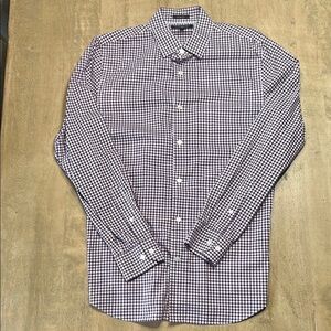 Men's Checkered Shirt - Purple and White